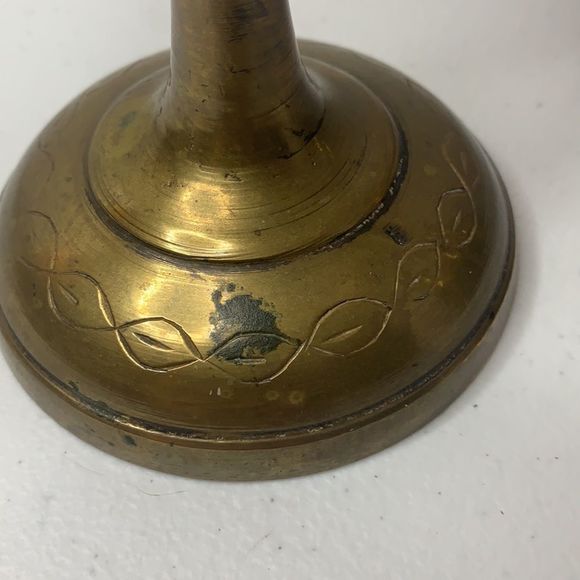 Vintage Brass Etched Vase Made In India - Picture 8 of 9